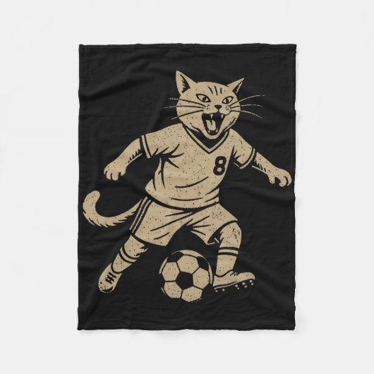 Kat die voetbal speelt fleece deken (Voorkant)