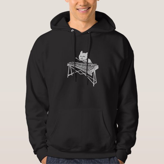 Kat die Xylophone Percussion Musical Instruments Hoodie (Voorkant)