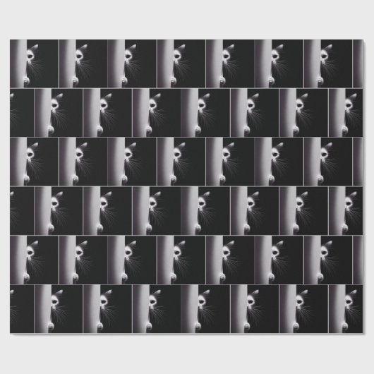 Kat die zich in schaduwen verbergt cadeaupapier (Vlak)