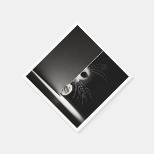 Kat die zich in schaduwen verbergt servet (Hoek)