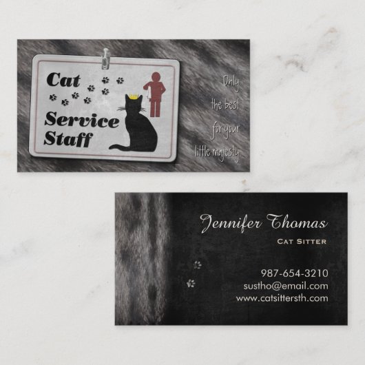 Kat-dienstpersoneel;-) Visitekaartje (Voorkant / Achterkant)