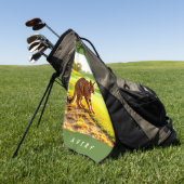 Kat Dier Golf Handdoek (Groen)
