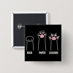 Kat Dier Huisdier Liefhebber Steen Papier Schaar H Vierkante Button 5,1 Cm