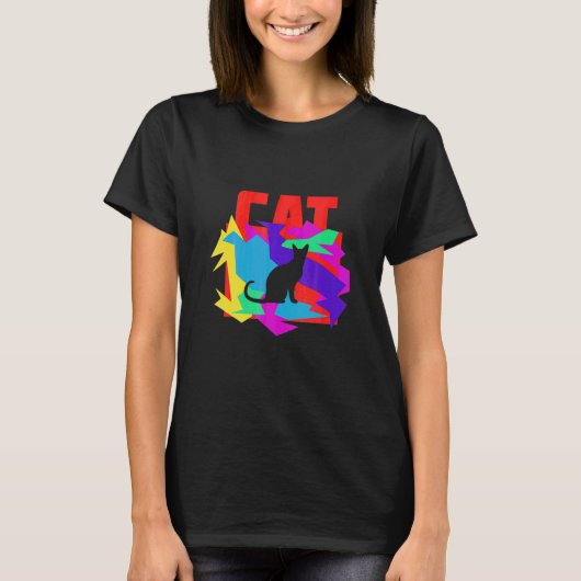 Kat Dier Mozaïek Puzzel T-shirt (Voorkant)