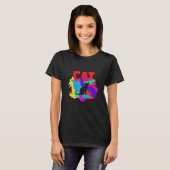 Kat Dier Mozaïek Puzzel T-shirt (Voorkant volledig)