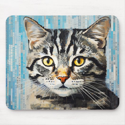 Kat Dier Pet Art Decor Verf Mozaïek Muismat (Voorkant)