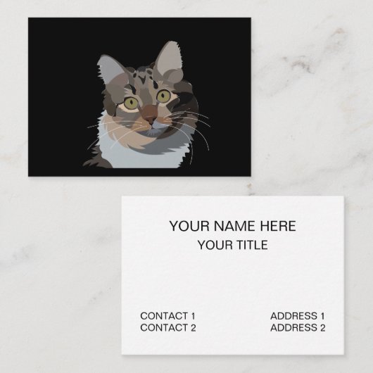 Kat Dier Pet Illustratie Kat Lover Pet Services Visitekaartje (Voorkant / Achterkant)