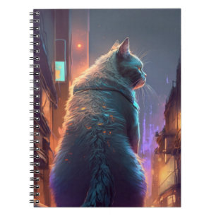 Kat Dier Portret Schilderij Pet Karakter Notitieboek