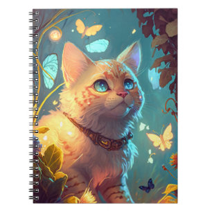 Kat Dier Portret Schilderij Pet Karakter Notitieboek