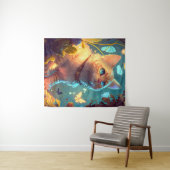 Kat Dier Portret Schilderij Pet Karakter Wandkleed (In Situ (horizontaal))