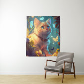 Kat Dier Portret Schilderij Pet Karakter Wandkleed (In situ)