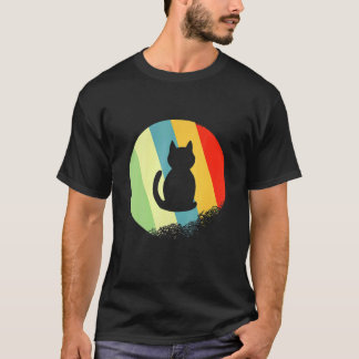 Kat Dier Rond Met Retro Kleuren T-shirt
