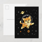 Kat dieren in de ruimte briefkaart (Voorkant / Achterkant)