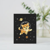 Kat dieren in de ruimte briefkaart (Staand voorkant)