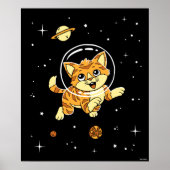 Kat dieren in de ruimte poster (Voorkant)