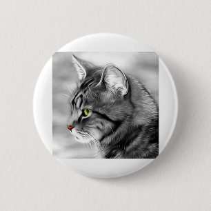 Kat Dieren Pet Portret Fur Sweetie Whiskers Ronde Button 5,7 Cm