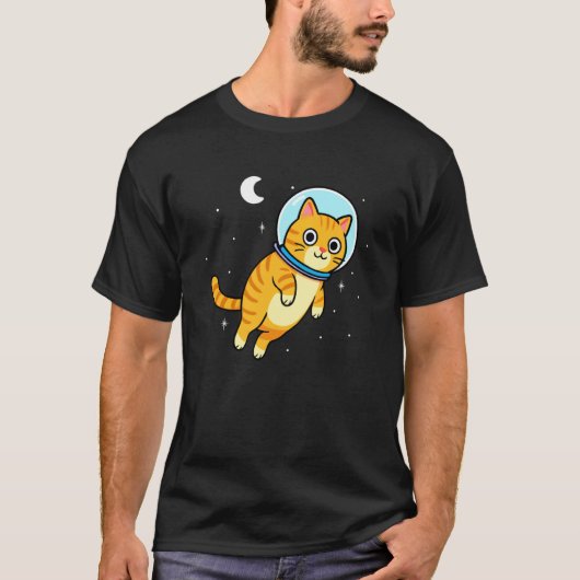 Kat Dierenliefhebber Astronaut Ruimte Maan Moeder T-shirt (Voorkant)