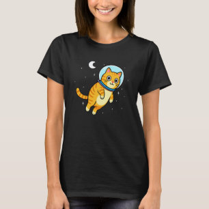 Kat Dierenliefhebber Astronaut Ruimte Maan Moeder T-shirt