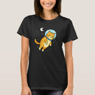 Kat Dierenliefhebber Astronaut Ruimte Maan Moeder T-shirt