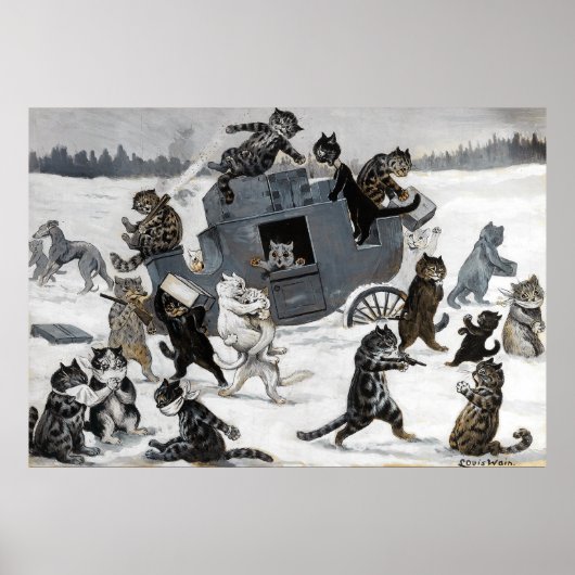 Kat Dieven, Louis Wain Poster (Voorkant)