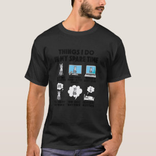kat dingen doen in vrije tijd katten kitten dier d t-shirt