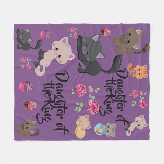 Kat Dochter van de King Medium Blanket Fleece Deken (Voorkant (Horizontaal))