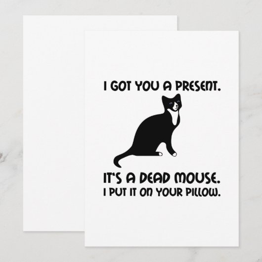 Kat dode muis piloot bedankkaart (Voorkant / Achterkant)