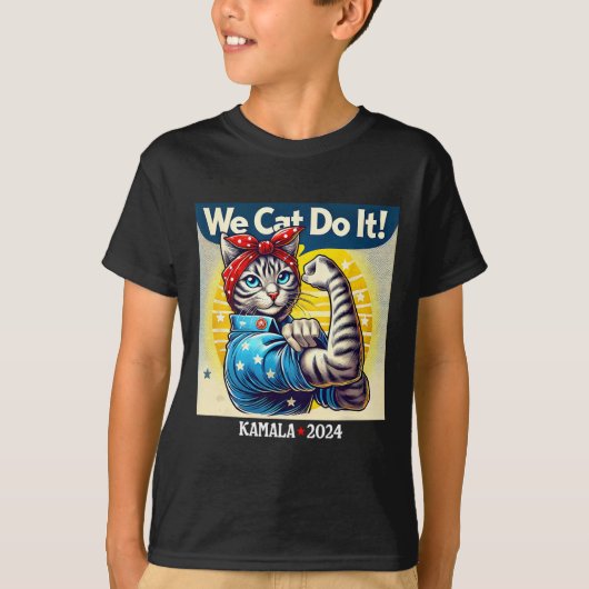 Kat Doe Het Kamala Harris Supporter Kinderloze Kat T-shirt (Voorkant)