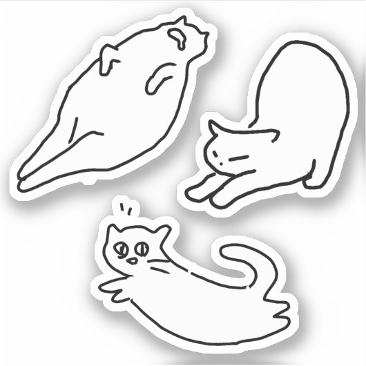 Kat doedle assort #1 sticker (Voorkant)