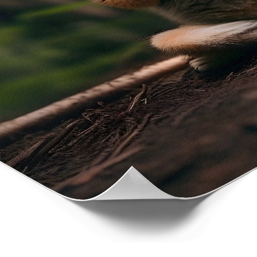 Kat doet yoga digitale print (Hoek)