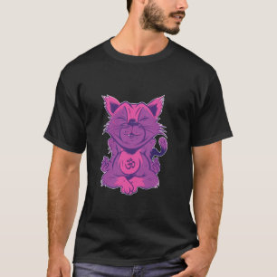 Kat doet yoga lotushouding grappige meditatie afbe t-shirt