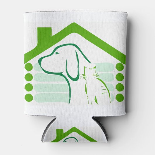 Kat Dog Green House Roof Rough Blikjeskoeler (Voorkant)