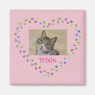 Kat Dog schildert Afdrukken Persoonlijke foto Magneet