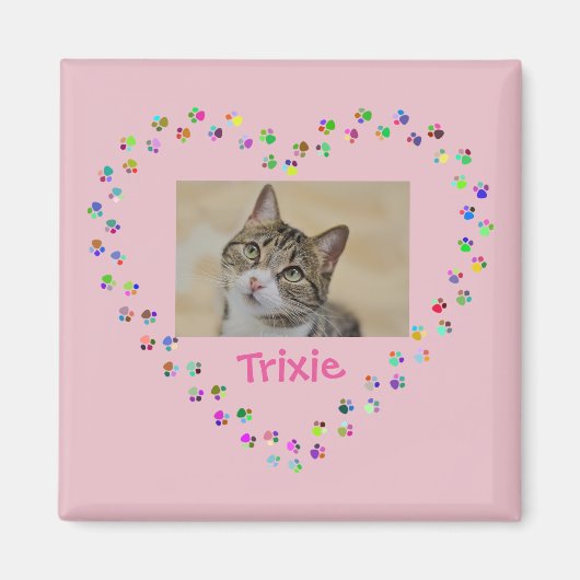 Kat Dog schildert Afdrukken Persoonlijke foto Magneet (Voorkant)