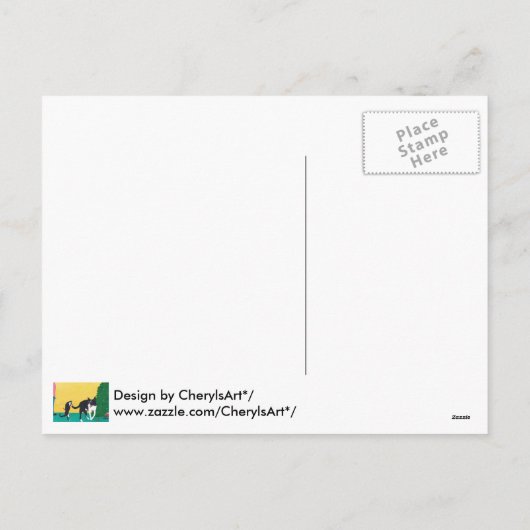 Kat Dog Spelen met de Briefkaarten van het kerstfe (Achterkant)