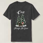Kat door de sneeuwkerstman t-shirt (Design voorkant)
