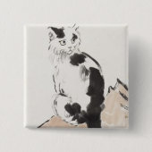 Kat (door Xu Beihong) Vierkante Button 5,1 Cm (Voorkant)
