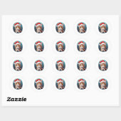 Kat draag pet 2 ronde sticker (Vel)