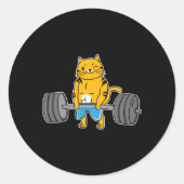 Kat Draagkrachtwerker Weeslifter Ronde Sticker (Voorkant)