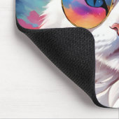 Kat draagt bril in de ruimte muismat (Hoek)