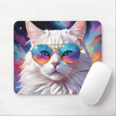 Kat draagt bril in de ruimte muismat (Met muis)