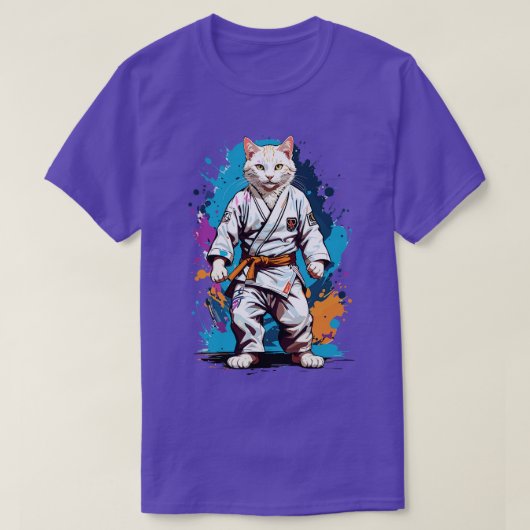 Kat draagt een Jiujitsu Gi T-shirt (Design voorkant)
