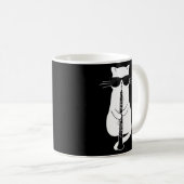 Kat draagt een zonnebril die hobo speelt koffiemok (Voorkant rechts)