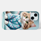 Kat draagt pyjama Case-Mate iPhone case (Achterkant (horizontaal))