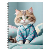 Kat draagt pyjama notitieboek (Voorkant)