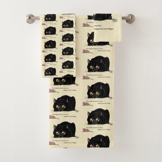 Kat draaiend bad handdoek (Insitu)