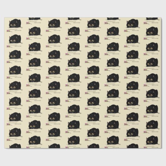 Kat draaiend cadeaupapier (Vlak)