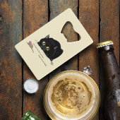 Kat draaiend creditkaart flessenopener