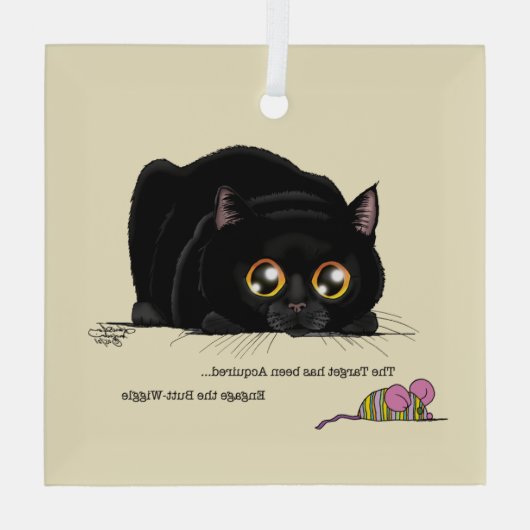 Kat draaiend glas ornament (Achterkant)