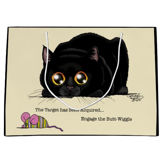 Kat draaiend groot cadeauzakje (Voorkant)